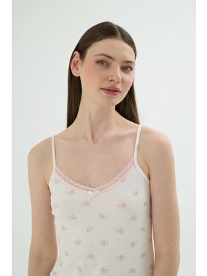 Sevim 17804 Kadın Ince Askılı Kısa Gecelik