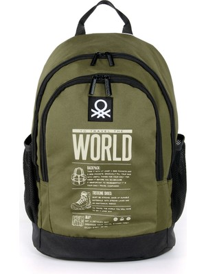 Benetton Çift Bölme Okul Sırt Çantası 3826