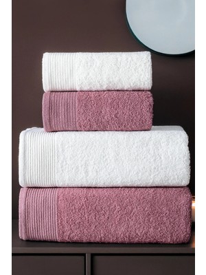 Isessia 4'lü Hamam Takımı Banyo Havlu Seti | 2 Adet 50X90 + 2 Adet 70X140 %100 Pamuk Yumuşak Havlu