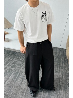 Tarz Cool Panda Baskılı Unisex Basic Tişört – Rahat Kesim Günlük Stil