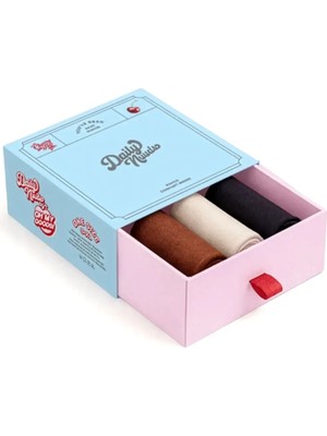 Daily Nuuds Günlük Kesim Kadın Iç Çamaşırı 3’lü Set – Bare Black / Hot Cocoa / Nuud Beige