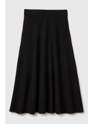 United Colors Of Benetton Siyah Kadın / Kız Kdn_yün Karışımlı Pileli Midi Triko Etek Model Kodu: 1444D002B100