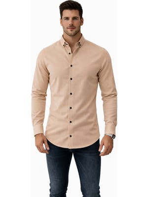 QS Erkek Slim Fit  Gömlek Likralı Kırışmaz