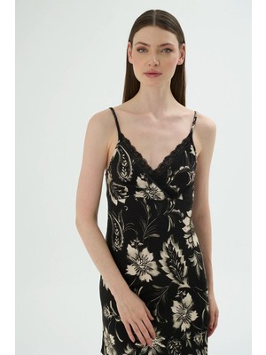 Sevim 17766 Kadın Ince Askılı Kısa Gecelik