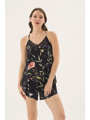 Sevim 17624 Kadın Ince Askılı Şort Takım