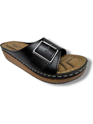 Apella Safir 798-26 Deri Kemer Tokalı Ultra Soft Anatomik Kadın Terlik