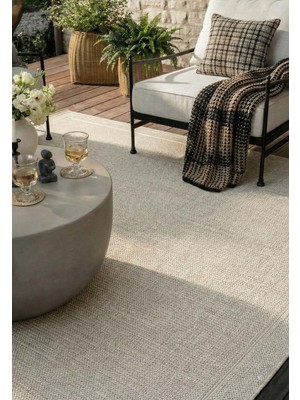 Pera Halı Minimalist Krem Beyaz Sisal Halı - FM02W