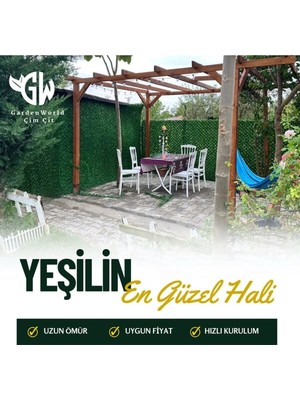Msy Garden Fenc Dekoratif Çim Çit Paneli 130 cm x 10 mt - Bahçe Duvarı Gizleme ve Gölgelik Yapay Sarmaşık Panel