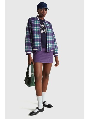 United Colors Of Benetton Mor Kadın / Kız Kdn_pamuk Karışımlı Yandan Fermuarlı Kadife Mini Etek Model Kodu: 41ULD005B2J7