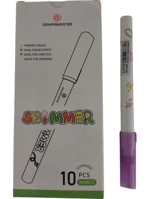  brons marker kalem ışıltılı mor s-r705 (10 lu paket)