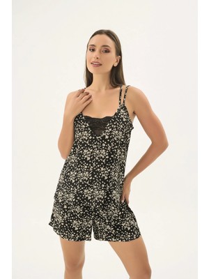 Sevim 17619 Kadın Ince Askılı Şort Takım