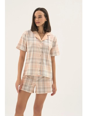 Sevim 17775 Kadın Düğmeli Şort Takım