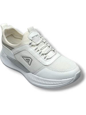 Acropol 137-26 Anorak Slip On Anatomik Kadın Sneaker Beyaz Gümüş 36-40