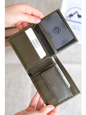 Norvi Leather Hakiki Deri Gizli Fermuarlı Erkek Cüzdan Kartlık