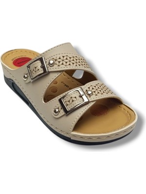 Serra 1162-26 Anatomik Masaj Taban Çift Tokalı Kadın Terlik