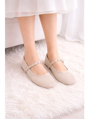 Melinta Shoes Melinta Fileli Toka Detay Kemerli Kadın Babet Ayakkabı