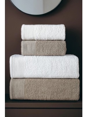Isessia 4'lü Hamam Takımı Banyo Havlu Seti | 2 Adet 50X90 + 2 Adet 70X140 %100 Pamuk Yumuşak Havlu