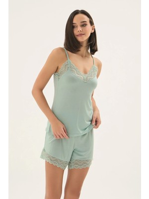 Sevim 17753 Kadın Ince Askılı Şort Takım