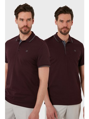 Buratti Pamuklu Slim Fit Düğmeli 2'li Paket Polo Yaka T Shirt Erkek Polo Yaka T Shirt 5902118S2