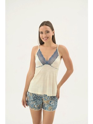 Sevim 17586 Kadın Ince Askılı Şort Takım