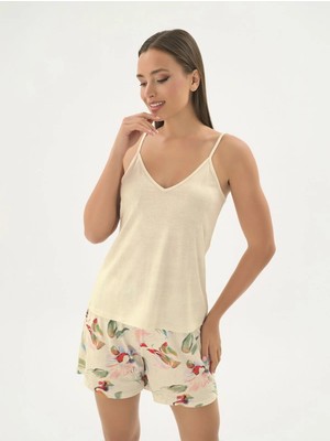 Sevim 17575 Kadın Ince Askılı Şort Takım