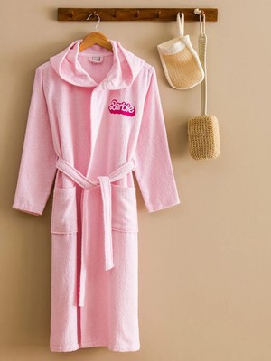 LC Waikiki Lcw Home Pembe Barbie Nakışlı Kadın Bornoz