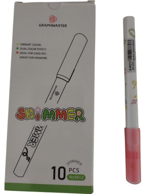  brons marker kalem ışıltılı kırmızı s-r217 (10 lu paket)