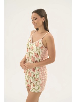 Sevim 17527 Kadın Ince Askılı Şort Takım