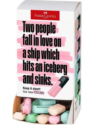  faber-castell mini textliner karton stand fosforlu kalem pastel (60 lı paket)