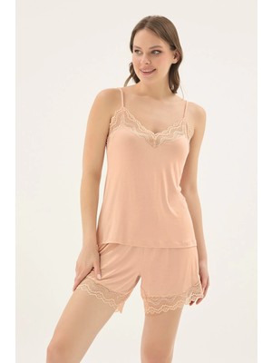 Sevim 17753 Kadın Ince Askılı Şort Takım