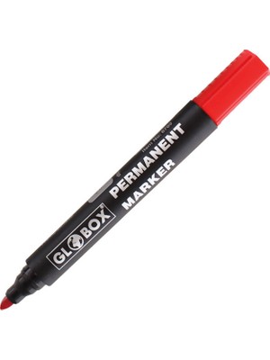 Globox Markör Permanent Kalem (Koli Kalemi) Yuvarlak Uç Kırmızı 6769 (12 Li Paket)