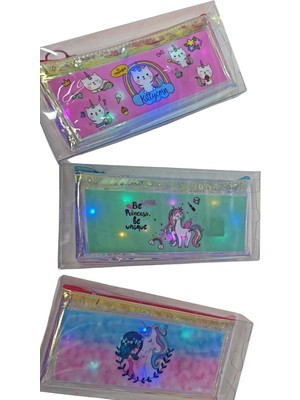  joyz ışıklı desenli kalem çantası unicorn 3/s jy-0029-03 (karışık renk 1 adet)