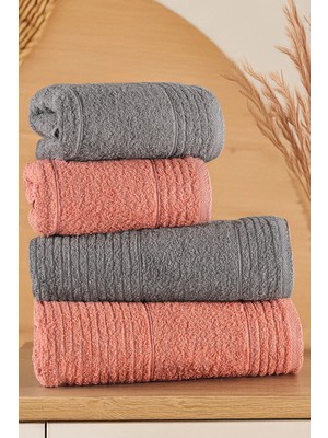 Isessia Sera 4'lü Banyo Havlu Seti Hamam Takımı 100% Pamuk