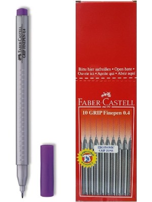 Faber-Castell Grip Finepen Keçe Uçlu Kalem 0,4 Mm Mor 151634 (10 Lu Paket)