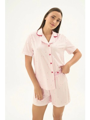 Sevim 17536 Kadın Düğmeli Şort Takım