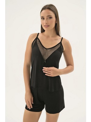 Sevim 17453 Kadın Ince Askılı Şort Takım