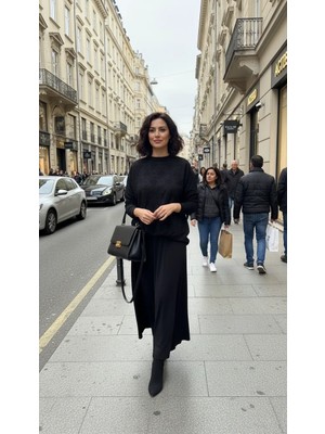 Nuss Desen Detay Etekli Takım - 1058 Siyah