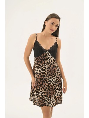 Sevim 17530 Kadın Ince Askılı Kısa Gecelik