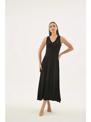 Sevim 17444 Kadın Sıfır Kol Uzun Elbise