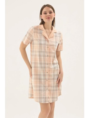 Sevim 17773 Kadın Düğmeli Kısa Gecelik