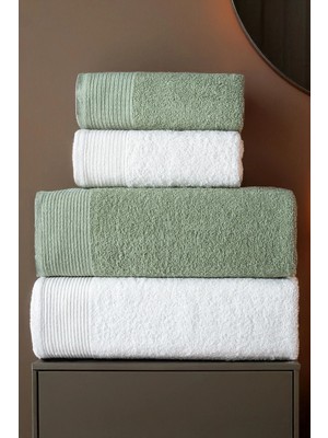 Isessia 4'lü Hamam Takımı Banyo Havlu Seti | 2 Adet 50X90 + 2 Adet 70X140 %100 Pamuk Yumuşak Havlu