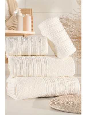 Isessia Pera 4'lü Banyo Havlu Seti Hamam Takımı 100% Pamuk