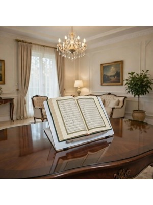 Ankebut Beyaz Menteşeli Rahle Masaüstü Kitap Okuma Standı MDF Malzemeden Katlanabilir Tasarım