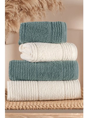 Isessia Sera 4'lü Banyo Havlu Seti Hamam Takımı 100% Pamuk