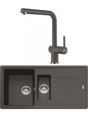 Franke Bfg 651-97 Slate Grey Granit Eviye + Franke Active Plus Doccia 2.0 Slate Grey Spiralli Mutfak Bataryası Seti