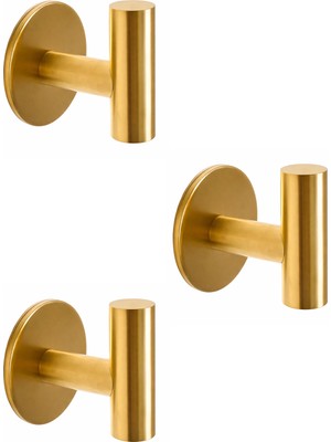 Microcase Kendinden Yapışkanlı Çok Amaçlı Metal Askılık Mat Gold 3 Adet AL5715