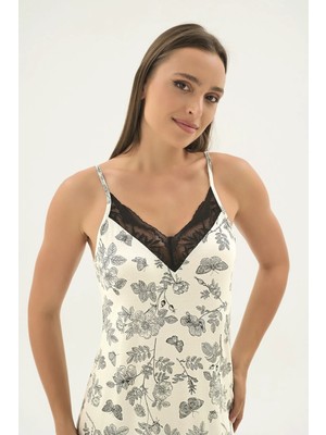 Sevim 17368 Kadın Ince Askılı Kısa Gecelik