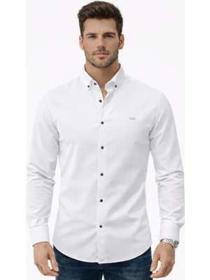 QS Erkek Slim Fit  Gömlek Likralı Kırışmaz