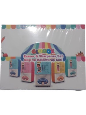 Globox Kalemtraş + Silgi Buzdolabı Figürlü 3823 (16 Lı Paket)