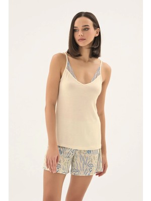 Sevim 17628 Kadın Ince Askılı Şort Takım